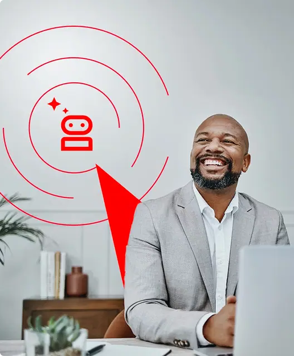 Business man with laptop